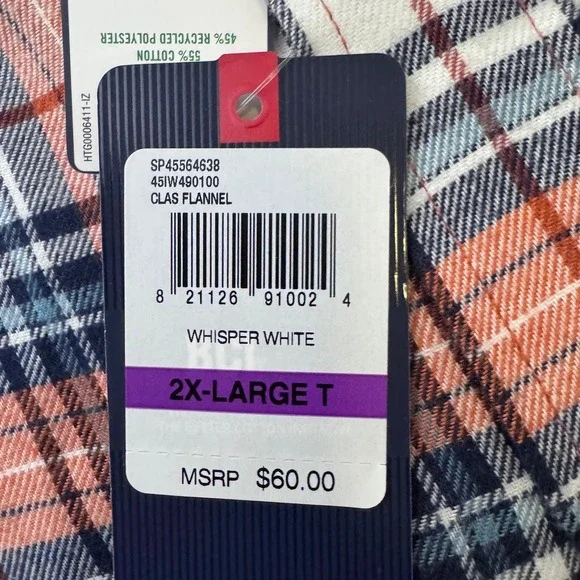 IZOD Mens 2XLT Big & Tall Button Down Plaid Shirt NEW‎ with Tags NWT - Picture 5 of 5